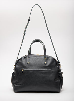 Veinage Leather travel or maternity bag multifunctional CIAO made to order, handmade in Montreal Canada