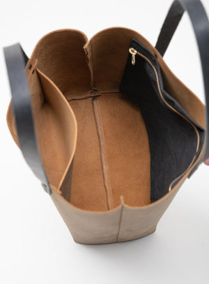 Veinage Leather minimalist tote bag FLORENCE model