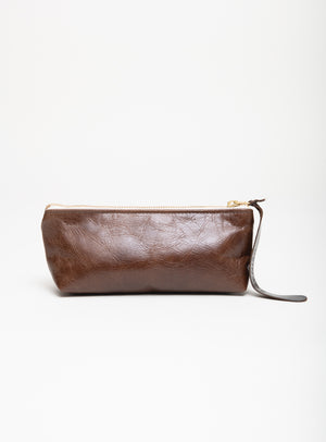 Veinage Leather pencil, cosmetic case TURIN model, handmade in Montréal, Canada