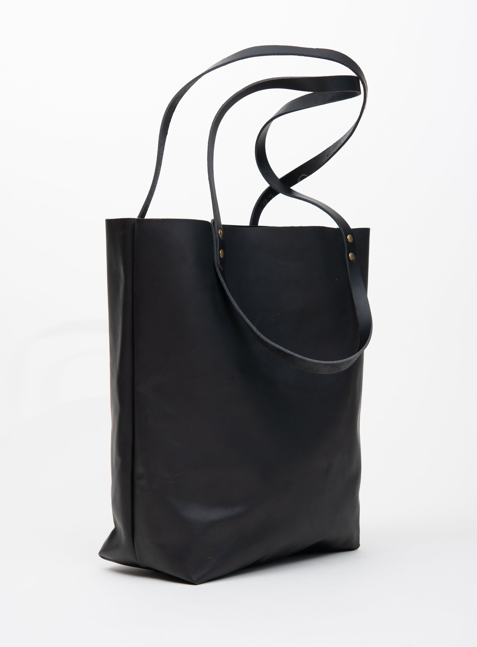 Minimalist Leather Shoulder Bag Black