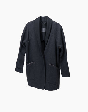 Veinage Wool Jacket Loose Fit Coat Grey Herringbone