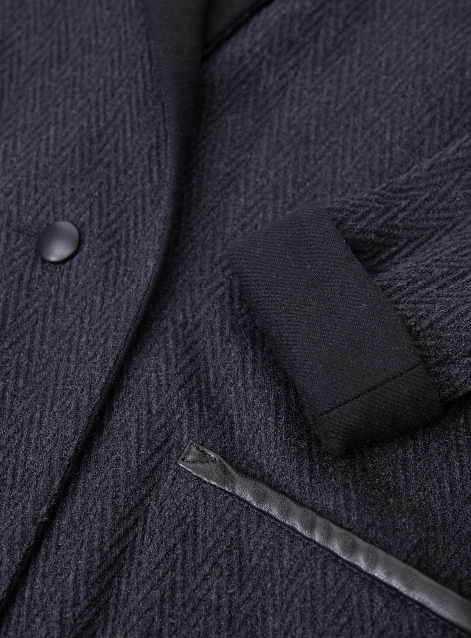 Veinage Wool Jacket Loose Fit Coat Grey Herringbone