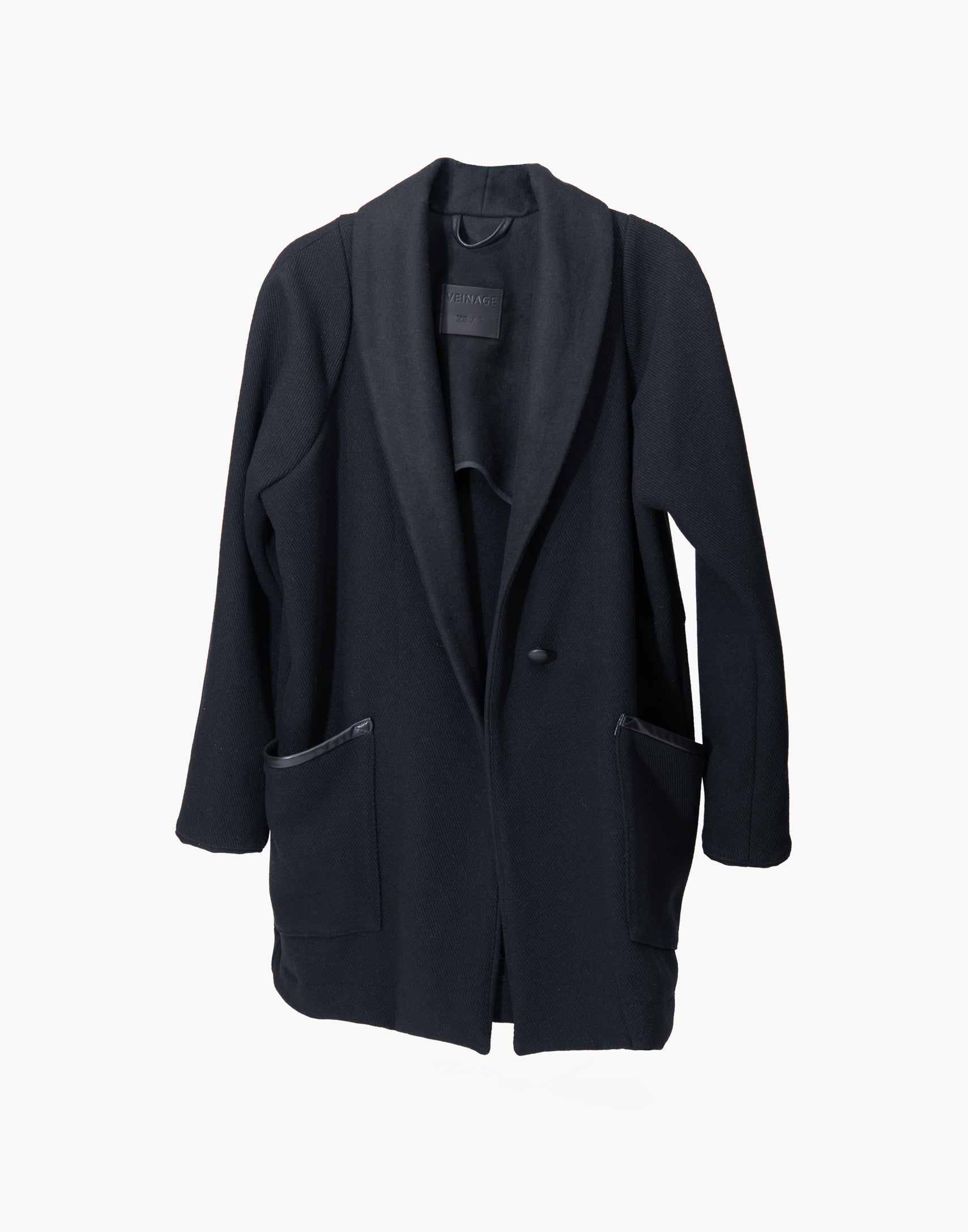 Veinage Wool Jacket Loose Fit Coat Lined Black